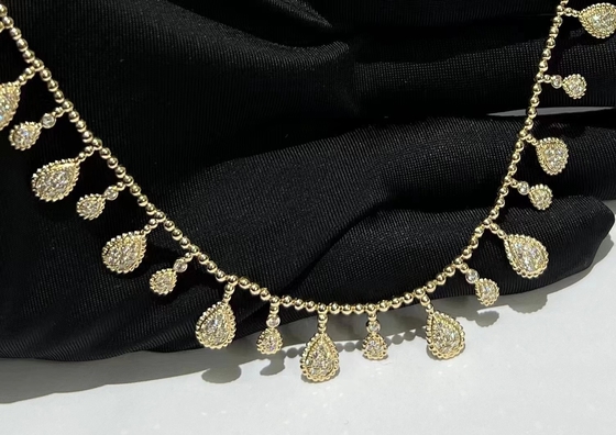 Customized 18K Gold Diamond Necklace Yellow Gold  Serpent Boheme Necklace