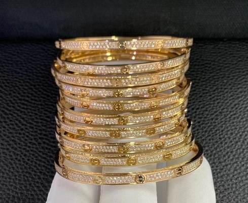 high brand Custom Jewelry China factory Brand Full Diamond Love Bracelet 18k Gold Bracelet Jewelry