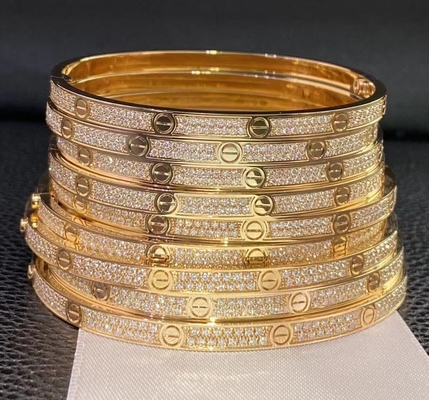 high brand Custom Jewelry China factory Brand Full Diamond Love Bracelet 18k Gold Bracelet Jewelry