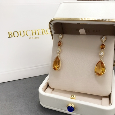  Serpent Bohème Pendant Earrings 18K Yellow Gold  Serpent Boheme Earrings With Topaz Crystals And Diamonds