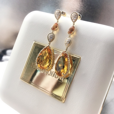  Serpent Bohème Pendant Earrings 18K Yellow Gold  Serpent Boheme Earrings With Topaz Crystals And Diamonds