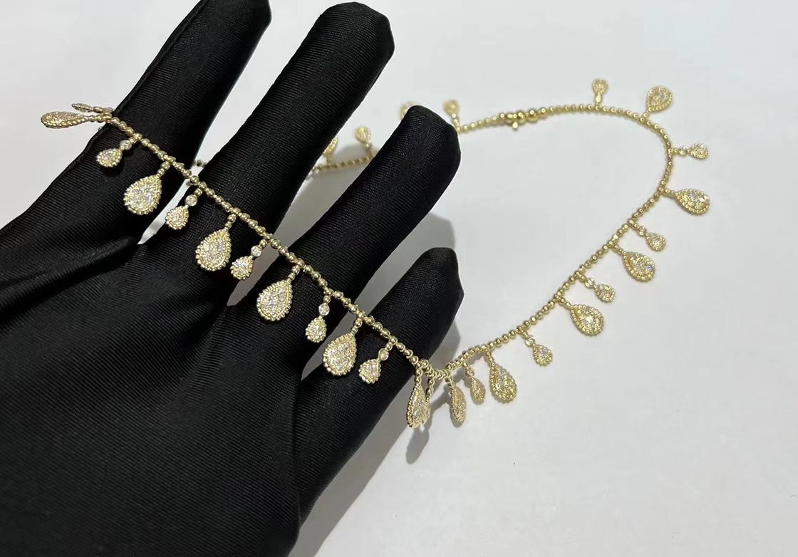 Customized 18K Gold Diamond Necklace Yellow Gold  Serpent Boheme Necklace
