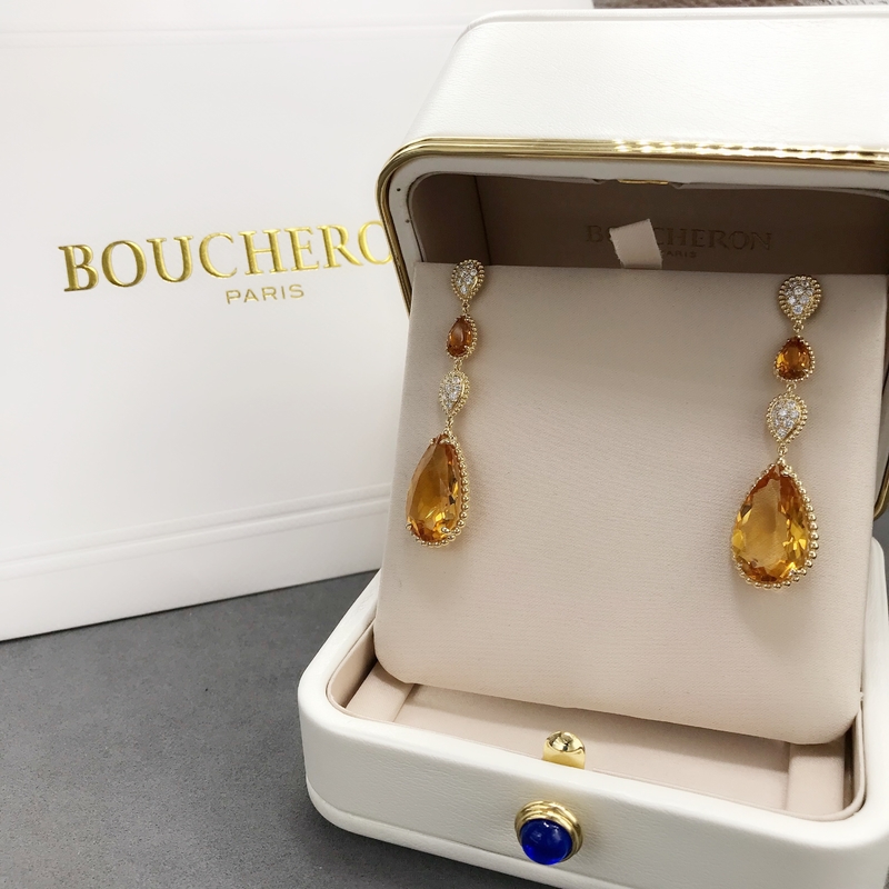  Serpent Bohème Pendant Earrings 18K Yellow Gold  Serpent Boheme Earrings With Topaz Crystals And Diamonds