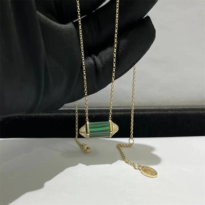 18k Brand جواهرات سفارشی جواهرات مالاکیت الماس طلا گردنبند