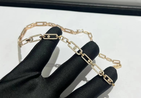 کارخانه جواهرات چین 18k طلا زرد قلاده الماس AU750 طلا جواهرات برند بالا