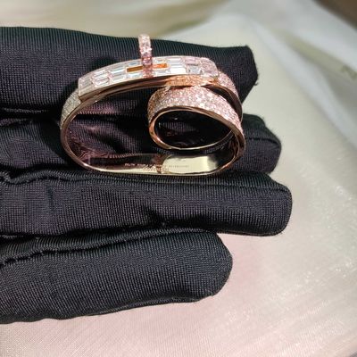 آخرين طراحي گوهر طلايي جامد 18k حلقه ي الماس واقعي